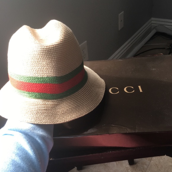 gucci straw fedora